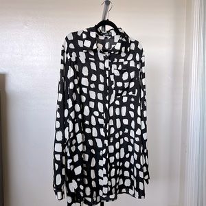 Plt b/w oversized shirt dress